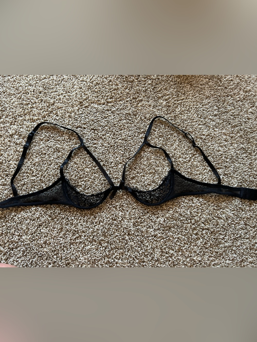 Open Cup Black Lace Bralette - Women's Intimates